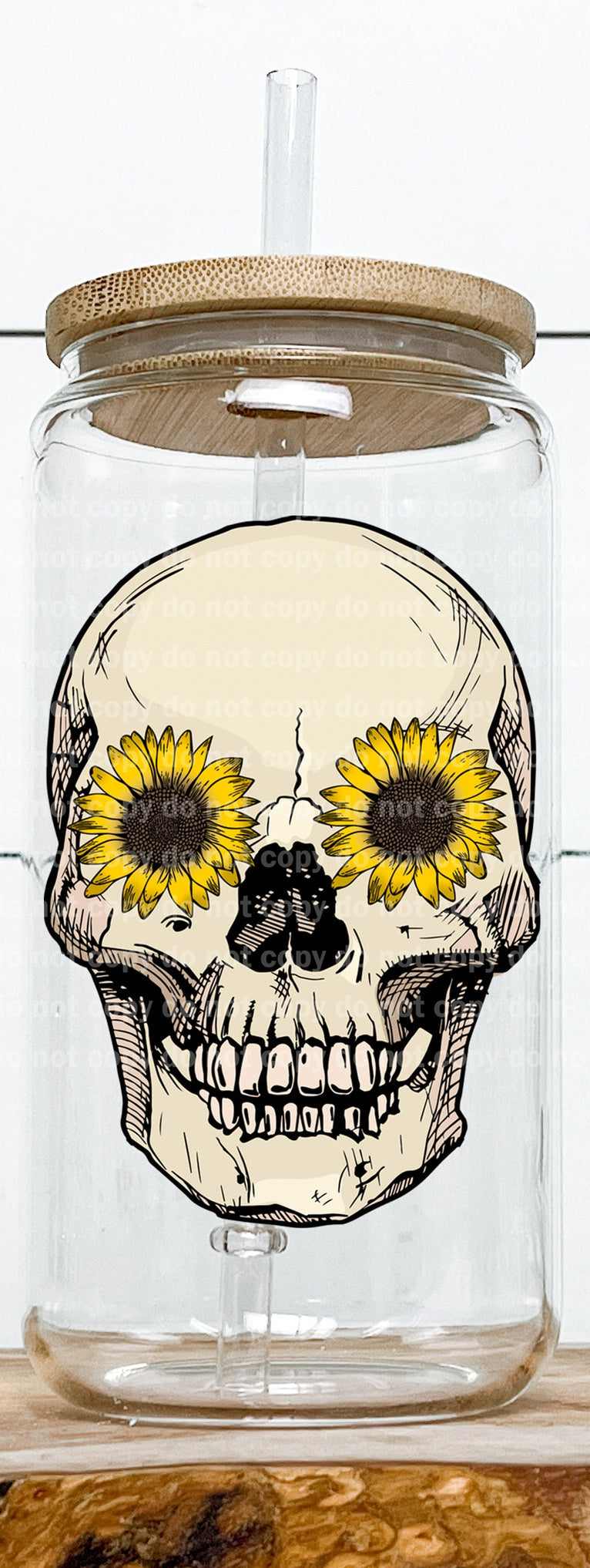 Skellie Sunflower Eyes Decal 2.9 x 4