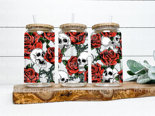 Skull And Roses 16oz Cup Wrap