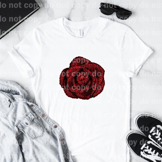 Skull Rose Black And Red Sublimation print