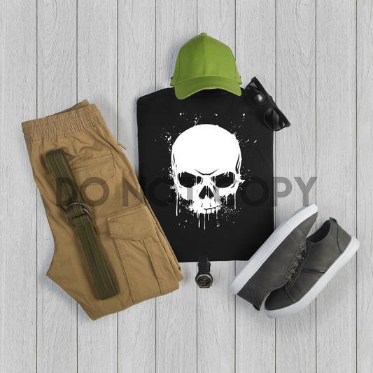 Splatter cráneo hombres unisex Transferencia de serigrafía