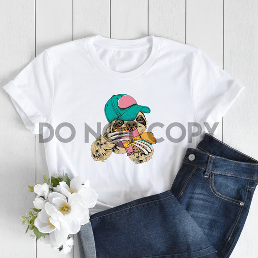 Sloth Snacks Summer Sublimation Print