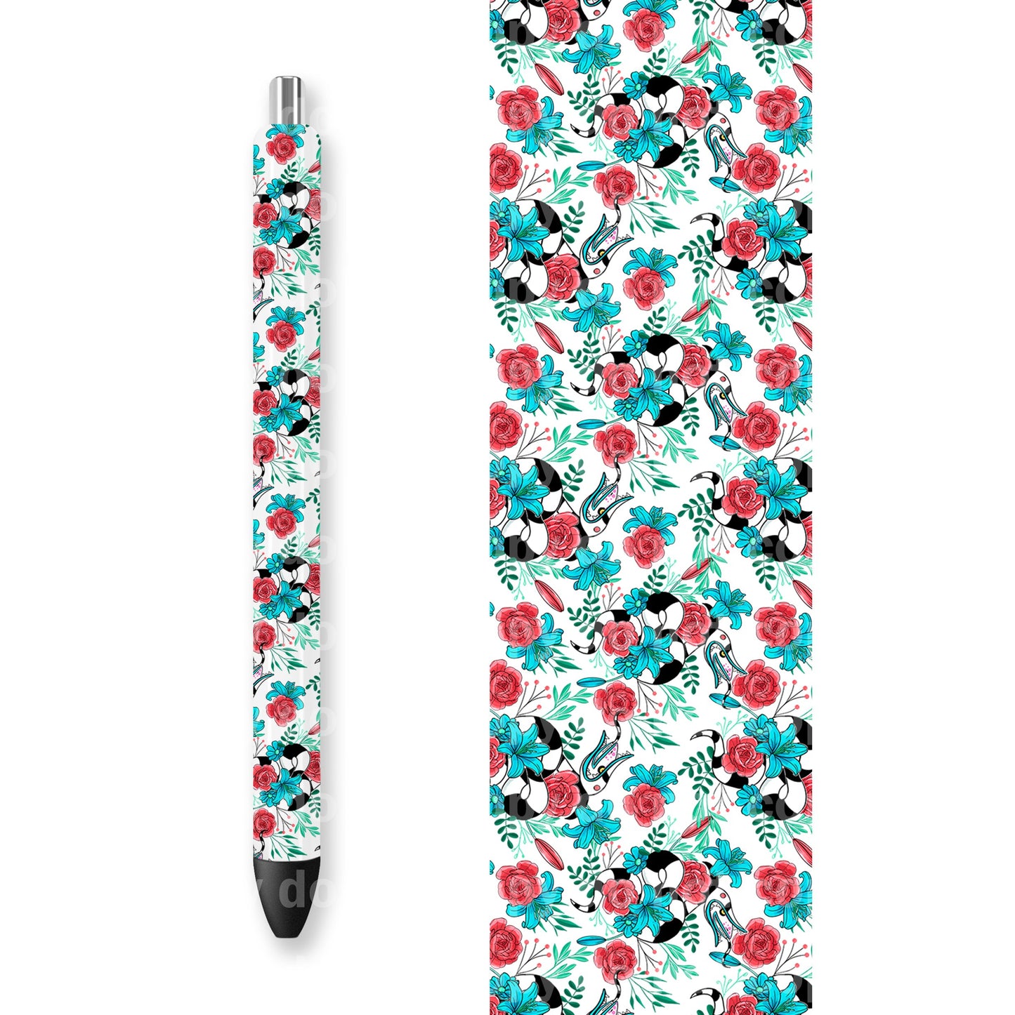 Sand worm sandworm blue And Red Roses 16oz Cup Wrap and Pen Wrap