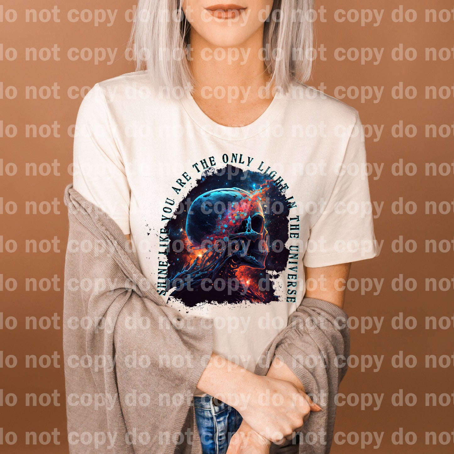 Shine like you are the only light in the Universe celestial skull Dream Print or Sublimation Print