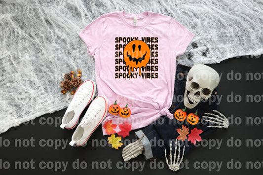 Spooky Vibes Stacked Drippy Smiley Full Color/One Color Dream Print or Sublimation Print