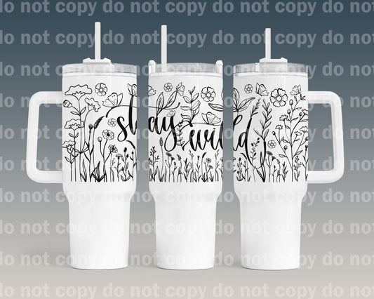 Envoltorio para vaso Stay Wild de 40 oz con estampado de asa a juego