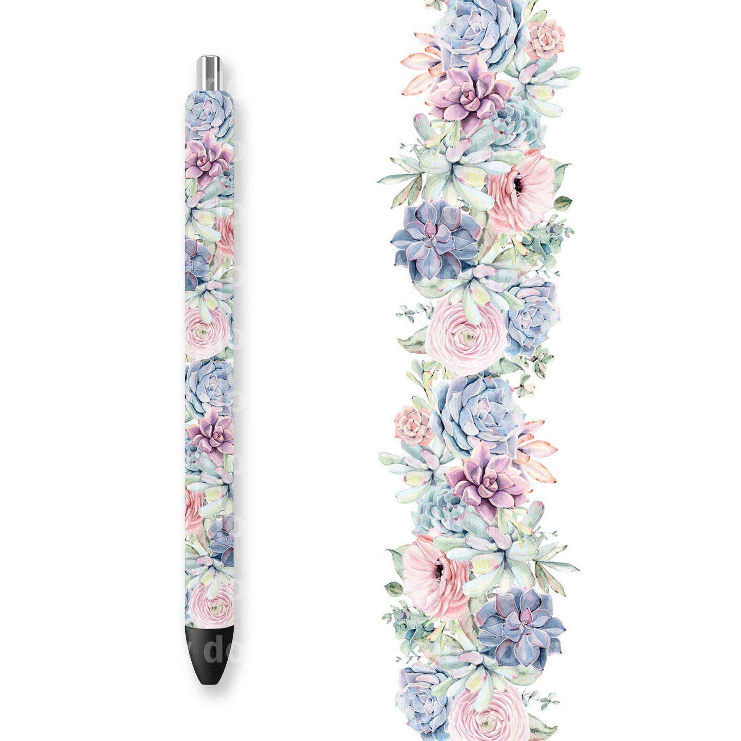 Pastel Succulent Pen Wrap