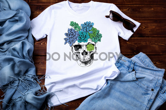 Impresión de sublimación de calavera suculenta