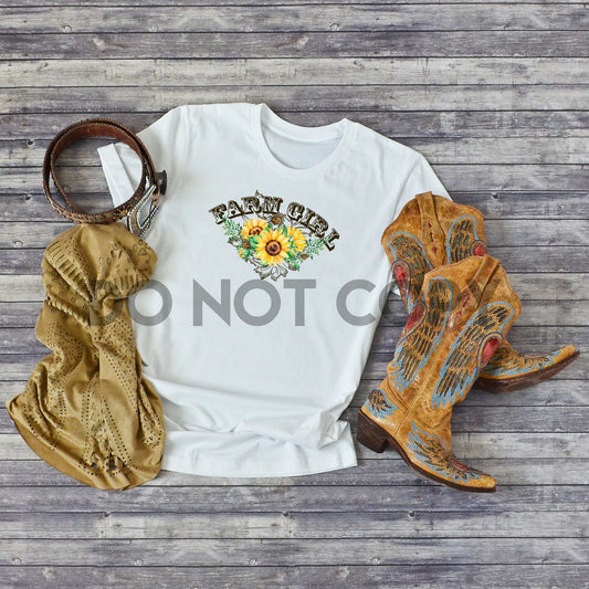 Farm Girl Sunflowers Sublimation Print