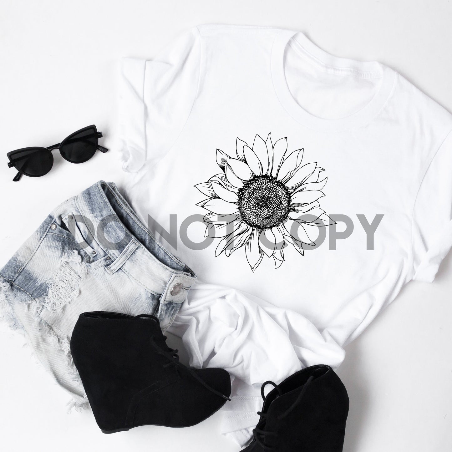 Sunflower Outline Sublimation Print