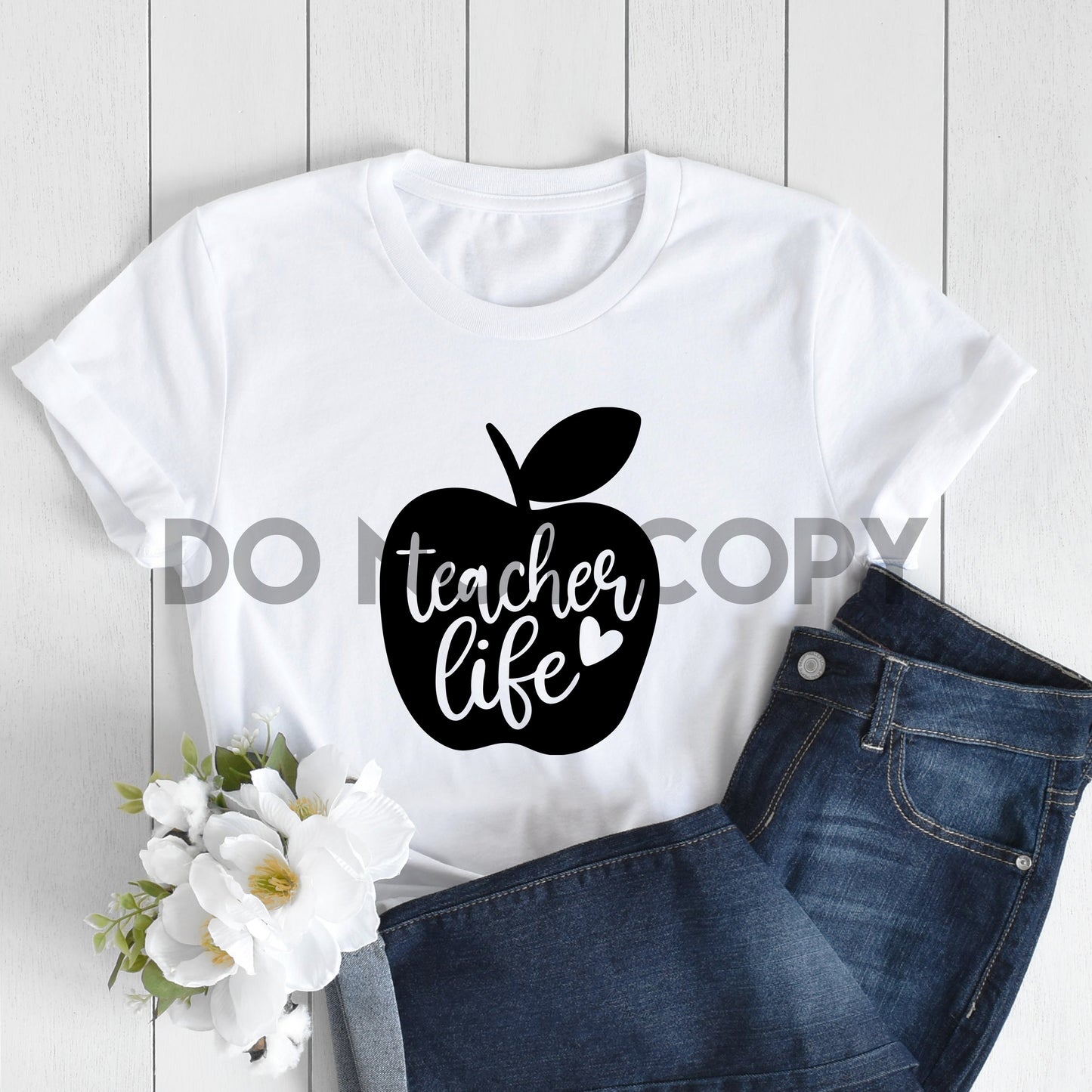 Teacher Life Apple Shape Sublimation Print