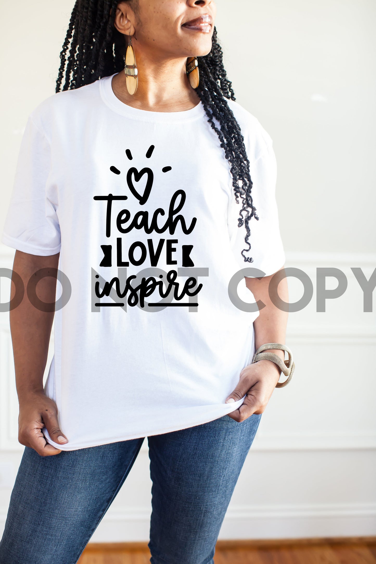 Teach Love Inspire Heart Sublimation Print