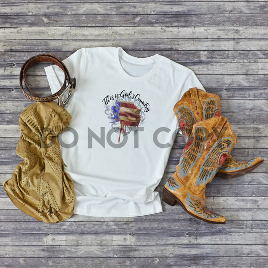 This is God's Country American Flag Rose Religious Sublimation Print