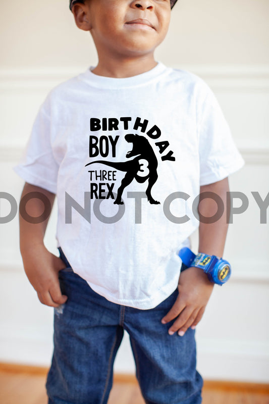 Birthday Boy Three Rex Sublimation print