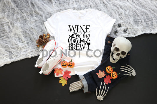 Wine is my Witch's Brew Black Sublimation print