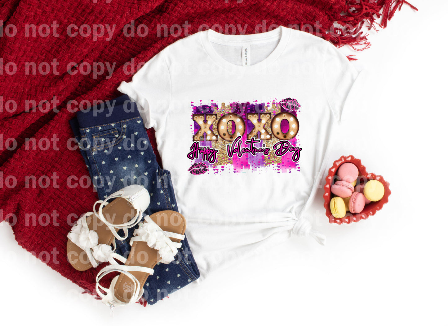 Xoxo marquee Happy Valentine's Day Sublimation print
