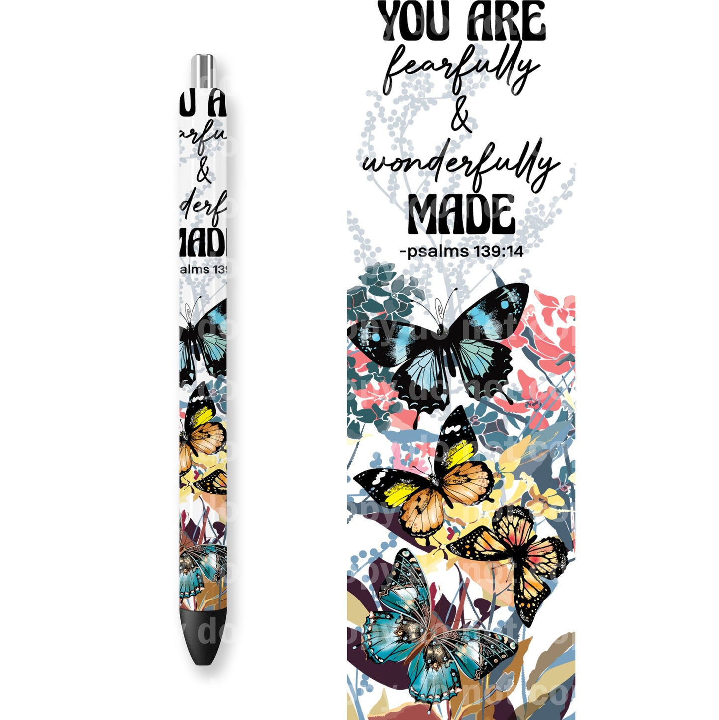 You Are Fearfully And Wonderfully Made 16oz Cup Wrap and Pen Wrap